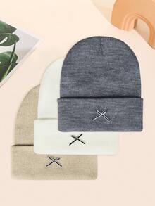 1顶/3顶女士纯色针织帽，饰有可爱蝴蝶结，保暖时尚，适合秋冬季佩戴。 - 單一蝴蝶結 - 查看 18