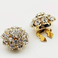 2 Pieces Luxury Rhinestone Cufflinks Decorative Button Covers For Men's And Women's Shirts Perfect For Everyday Wear, Holiday Celebrations, And Business Gatherings No Sewing Required-Wear In Three Seconds Multiple Colors Available Valentine's Day Gift - Rhinestones - View 11