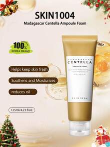 SKIN1004 125毫升马达加斯加积雪草泡沫洁面乳，温和亲肤，温和清洁，强化肌肤屏障，泡沫洁面乳，适合所有肤质，韩国化妆品，125毫升/4.22液体盎司。