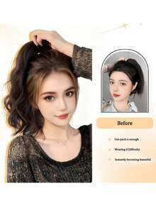Synthetic Wigs Ponytail Extension Heat-Resistant Fiber Natural-Looking Layered Ponytails Natural Water Ripple Elastic Band Suitable For Women's Daily Wear And Gatherings - Multicolor - View 3