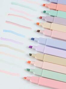 1 bút dạ quang đầu mềm, bút highlight màu pastel dễ thương, thích hợp cho album ảnh và nhật ký tự làm, văn phòng phẩm học sinh, bút dạ quang graffiti nhiều màu, bút đánh dấu đầu mềm, màu sắc độ bão hòa thấp, màu ngẫu nhiên cho mùa tựu trường. - Nhiều màu - Xem 10