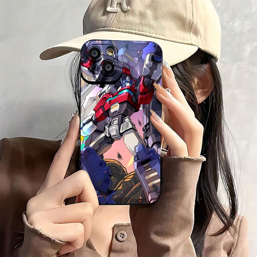 Estuche para teléfono con patrón de acción de robots transformadores compatible con estuches para teléfonos 17 16 Pro Max 15 Pro Max 13 y 12 A prueba de golpes, resistente al agua y a los arañazos Un gran regalo para familiares, amigos, seres queridos, novios/novias y para Navidad - Negro - Ver 1