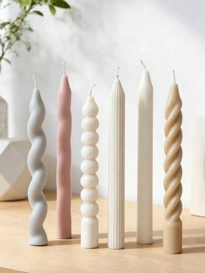 1 pieza Molde de vela en espiral rayada - Multiusos para Epoxy/Vela, Primavera/Boda/San Valentín/Cumpleaños/Decoración minimalista del hogar