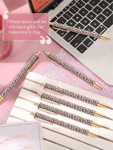 6pcs Leopard Print Ballpoint Pen, Minimalist Printed Pens, Retractable Design,Neutral Pen Signature Pen, Suitable For Journaling And Gift-Giving, Perfect For , Back To School,Wedding, Valentine's Day