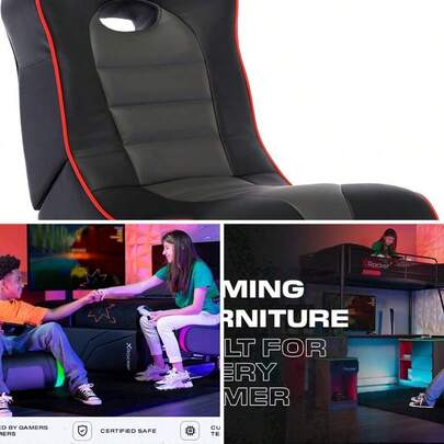 Video Gaming Floor Chair, Built - In Audio, Foldable, Gamers, Bedroom, Or Game Room For Boys, Girls, Teens 5 - 17, Gifts For Gamers