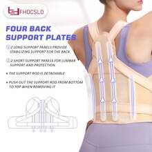 Back Ring Waist Posture Support Brace For Men & Women - Adjustable Invisible Compression Support Belt For Prolonged Sitting, Reduces Neck & Back Pain, Improves Posture, Hand Washable Design, Back Posture Corrector, Comfortable Fit, Durable Construction - Apricot - View 8