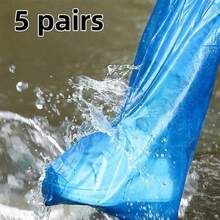 5pcs Reusable Anti-Slip Waterproof Rain Shoe Covers, Thick Disposable Rain Boots, Back To School Supplies, Summer Cooling, Beach, Travel Insulation, Galentines, Puppy, Carnival, Spring Summer Picks, Brides Maid Gifts, Room, Bedroom Decor, Bedroom Decor, Beach, Travel, For Men, For Women, Vacation - Multicolor - View 15