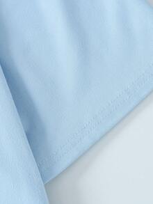 Boys' Cartoon Number "67" & Letter Print Pullover Sweatshirt, Round Neck Short Sleeve, New Spring/Summer Boys Clothing