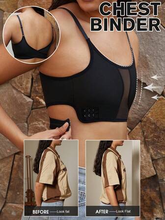 Women's Chest Shaping Camisole, Seamless Invisible Bra Cami, Transparent, Adjustable To Minimize Bust Appearance, Shapewear Top Bodycon Slimming Shirt