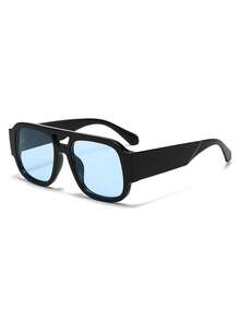 Fashionable Casual Double-Bridge Fashion Glasses For Men, Stylish UV Protection Personalized European And American Influencer Fashion Glasses - Multicolor - View 2