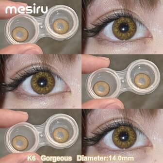 1 par orangea mjuka färgade kontaktlinser, 1 år, engångsbruk, 2 st högkvalitativa linser