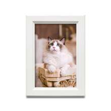 1 pieza Marco de fotos de madera minimalista para montar en la pared o colocar sobre la mesa (incluye papel fotográfico aleatorio), adecuado para el hogar, dormitorio, comedor, sala de estar - Blanco - Ver 7