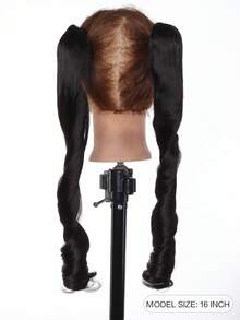 16英寸长波浪形合成马尾辫发圈，弹性发带发饰，马尾辫接发，双马尾辫洛丽塔风格 - 彩色 - 查看 7