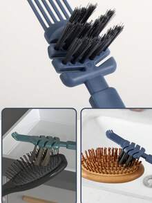 1pc Comb Cleaning Brush, Nail Cleaner Tool, Curling Hair Pad, Air Cushion Comb Cleaner, Mini Depilator Brush, Comb Cleaner - With Plastic Handle, Easy To Remove Dirt And Dust - Built-In Beauty Tools, Simple Cleaning And Maintenance Tool, Comb Cleaning Brush - Minimalist Japanese Hollow Cleaning Curling Massage Cleaner, Hair Cleaner - Multicolor - View 8