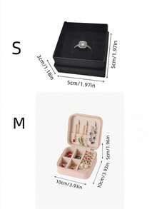 1pc PU Leather Jewelry Mini Storage Box, Bracelet Earring Display Case, Women's Ring Jewelry Portable Storage Box, Anti-Oxidation Protective Jewelry Display Box - Multicolor - View 3