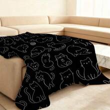 1pc Colorable Geometric Cat Graffiti Blanket - Long Plush All-Season Sofa Bedspread With Free Coloring For & S, Soft Warm Bedding Gift, Cozy For Rooms (Blanket Only - No Markers Included) Four Seasons Universal Multifunctional Blanket/Perfect Gift, Aesthetic Design And 2D Printing Technology Is An Ideal Companion For Sofa Napping, Traveling Camping, Home Decoration And Office Embellishment.A Thoughtful Gift For Thanksgiving, Christmas, Valentine's Day, Father's Day, Mother's Day And Other Festivals Special Moments Such As Birthdays, Weddings, Anniversaries And More.Exclusive Gifts For Family Members, Partners, Parents, Ren, Grandparents Or Dear Friends.They Are Perfect For Beds, Living Rooms, Offices, Beaches,Newly Expanded Themed Collections To Meet A Variety Of Styles And Scenar. - 多色14 - 查看 3