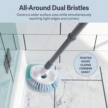 - Cepillo para Polvo para Tina y Azulejos, Cepillo para Polvo de Limpieza de baño, Mango Extensible, cerdas Dobles, Cabeza de cerdas, Agarre Antideslizante,37056202 - Multicolor - Ver 5