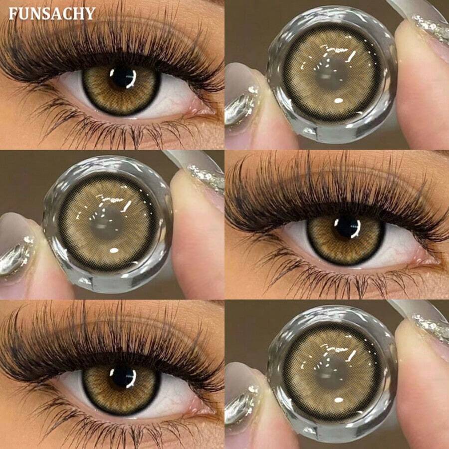 Lentilles de contact bleues souples de la série FUNSACHY, jetables annuelles