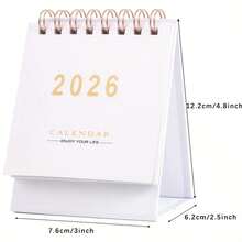 1pc Compact Desk Calendar 2026 - Monthly Small Desktop Planner, Daily Schedule Planner, Twin-Wire Binding For Office, School, Home Planning, Creative Decorative Tabletop Calendar, For Bedroom, Home Decor, New Year Gift, Co-Worker Gift, Room Decor, Valentine's Day, Wedding - Multicolor - View 16