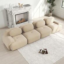 Sofas & Couches - Beige + Corduroy + 4 Seat - View 3