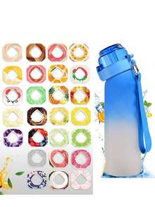 1 Botol Air Ombre dengan 1 Kapsul Pewangi Acak, 0 Gula 0 Kalori, Gelas Air untuk Aktivitas Luar Ruangan - MultiWarna - View 21