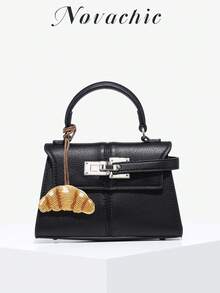 1pc Novachic Vacation Style Bread Croissant Sea Turtle Animal Beaded Pendant Charm Suitable For Summer Vacation Beach (Pendant Only No Bag) Keychain Bag Charm Purse Charm Keyring - Mocha Brown - View 3