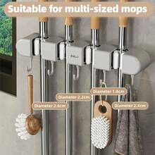 1pc Wall-Mounted Mop Storage Rack,Kitchenware Storage Hanging Rack,Multi-Function Mop Holder For Bathroom, Kitchen, Garden,Bathroom Decor And Accessories,Bathroom Organizer,Organization And Storage,Kitchen Accessories, Wall Decor,Bathroom Storage,Bathroom Organization And Storage - Multicolor - View 4