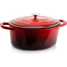 Crock Pot Olla Horno ovalado holandes Rojo blanco 7-Quart 1 - Rojoblanco - Ver 1