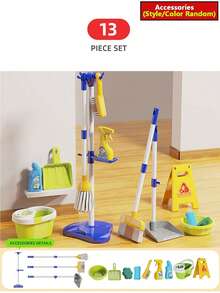 Children's Housekeeping Toy Set, Girls Pretend Play Broom, Dustpan, Vacuum Cleaner, Mop Bucket Cleaning Tools - Multicolor - View 17