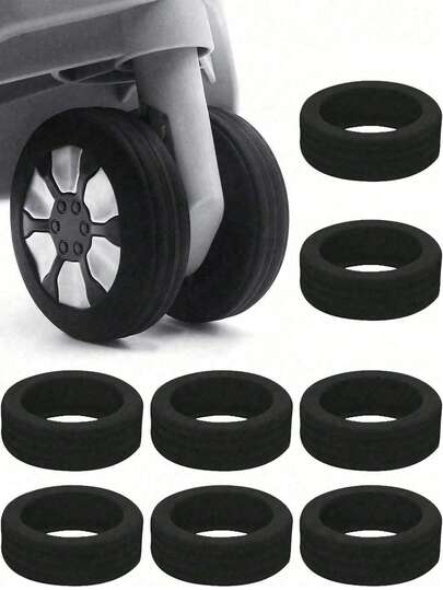 8pcs/16pcs Luggage Wheel Covers, Office Chair Wheel Covers, Portable Luggage Wheel Protectors, Colorful Silicone Luggage Wheel Covers, Luggage Swivel Wheel Covers, Noise Reduction Wheel Covers, Office Chair Wheel Covers, Travel Accessories, Suitable For Most Luggage Wheels, Universal Quiet Luggage Wheel Covers
