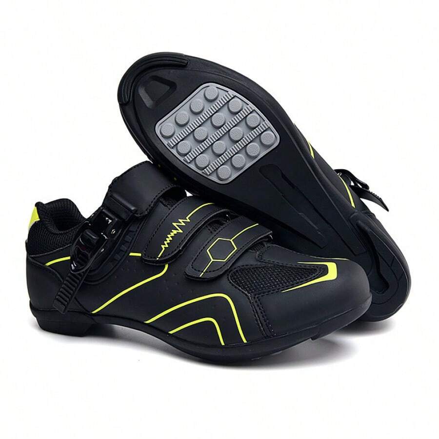 Spring Summer Mountain Bike Lockable Cycling Shoes Men Women Road Bike Lock Shoes Hard Sole Spinning Shoes Bicycle Wide Sole Shoes Sneakers For Men Elegant Shoes For Women - 568橡膠黑綠 - 查看 1