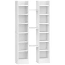 HEXCELEN CD Shelf, 14-Tier Open CD Stand, Two-Piece Media Shelf, Freestanding Shelf, Stand Or Display Case, For Living Room, Study, 17 X 20 X 213 Cm, White - 白色 - 查看 7