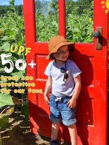 1pc UPF Sun Protection Kids Bucket Hat, Soft & Lightweight Summer Cap, Suitable For 2-9 Years Old Boys & Girls Beach Play - 1PC - View 2