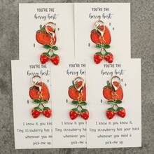 1/3/5pcs Strawberry Keychain Set, Comes With Strawberry Card, Cute Fruit Pendant, Suitable For Keys, Bags, Perfect Friendship Gift, Birthday Surprise, Gift For Family, Friends, Lover, Classmates, Holiday, Birthday Card - Red - View 13