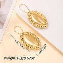 2pcs Fashionable Gold-Plated Leaf Earrings, Suitable For Women's Holiday Parties, Boho Bride, African Ladies Luxury Jewelry Gift - Multicolor - View 5