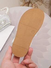 1双女童蝴蝶结PU系带平底凉鞋，可爱款式，适合夏季穿着 - 粉色 - 查看 8