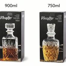 CLICKYA - Set de 2 Licoreras de Cristal Tallado 450ml-750ml / 450ml-900ml / 750ml-900ml - transparente - Ver 7