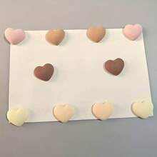 10pcs Elegant Heart-Shaped Magnetic Refrigerator Stickers - Pink, Beige, Brown, White, Gold, Black, Gray, Beige Brown, Brown Gray, Brown Black, Suitable For Room Decor, Valentine's Day, Thanksgiving, Easter, Halloween, Christmas Gifts