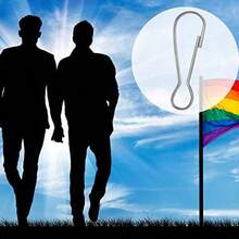 30 piezas de clip para mástil de bandera de acero inoxidable de 40 mm con caja de almacenamiento - Plateado - Ver 5