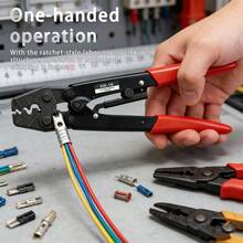 1.5-16mm² Ratchet Cable Crimping Pliers, Single-Handed Operation, Electrical Wiring Crimping Tool - Red - View 2