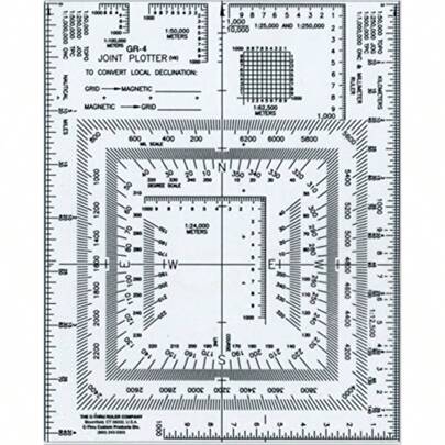 Westcott UTM - Plotter lector de mapas 5 x 6 pulgadas transparente GR-4