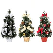 40cm Artificial Small Mini Christmas Tree Table Top Ornaments - Red - View 7