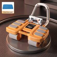 Benbo 1pc Abdominal Roller With Knee Pad, Home Fitness Equipment For Abdominal Muscle Training, Core Workout With Self-Rebound Elbow Support, Built-In Phone Holder, Suitable For Weight Loss, Abdominal Muscle Training, Home And Gym Exercise - View 4