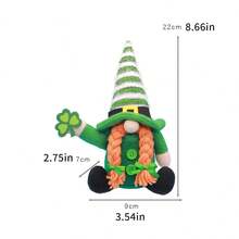 1pc Irish Festival Themed Decorative Figurine, Creative Clover Element Couple Gnome Figurine Home Desktop Decor, Seasonal Window Display, Holiday Party Scene Decoration, Holiday Gift, Photography Prop, Store Decor, Farmhouse Decor, Home Decor, Party Decor