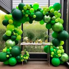 146pcs St. Patrick's Day Balloon Arch Kit - Mixed Color Latex And Foil Oval Balloons With Clover Pattern - Indoor Outdoor Party Decor - Multicolor - View 5