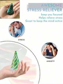 1 pieza/2 piezas Juguete reversible en espiral cónico cilíndrico impreso en 3D, Juguete giratorio de estructura en espiral para escritorio, regalo de fiesta de cumpleaños, accesorio para adolescentes, juguete antiestrés de giroscopio - Multicolor - Ver 5