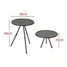 Outdoor Aluminum Alloy Folding Table, Lightweight Coffee Table, Portable Picnic Camping Table, Adjustable Small Round Table - Multicolor - View 6