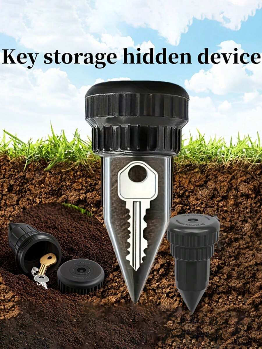 1pc Set Watering Can Key Hider | Realistic Key Storage Device With Cone And Lid, Garden Watering Nozzle Shaped Storage, Lawn Sprinkler Key Storage, Disguised Convenient Storage Device, Friend Funny Hiding Device, , Waterproof And Corrosion-Resistant For Outdoor Garden Lawn, Easy To Insert Underground
