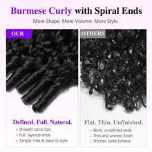 ZHENDEFA 三合一升级版半头假发，真人发丝，无需胶水，带抽绳，无缝夹式，翻转式缅甸卷发，无蕾丝，女士款 - SNatural - 查看 5