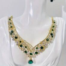 1 Set Luxury Elegant Women's Jewelry Set, Rhinestone Encrusted Earrings & Necklace 3 PiecesSet, Suitable For Brides, Weddings, Banquets, Parties - Jewelry Sets - View 5